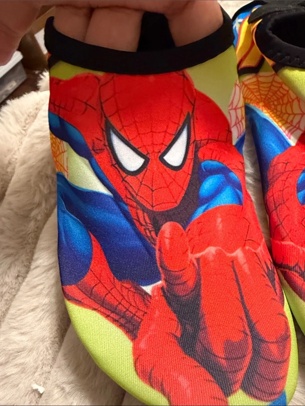 Kids Red Spider Graphic Slip-On Water Shoes